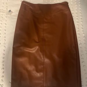 Faux leather midi skirt